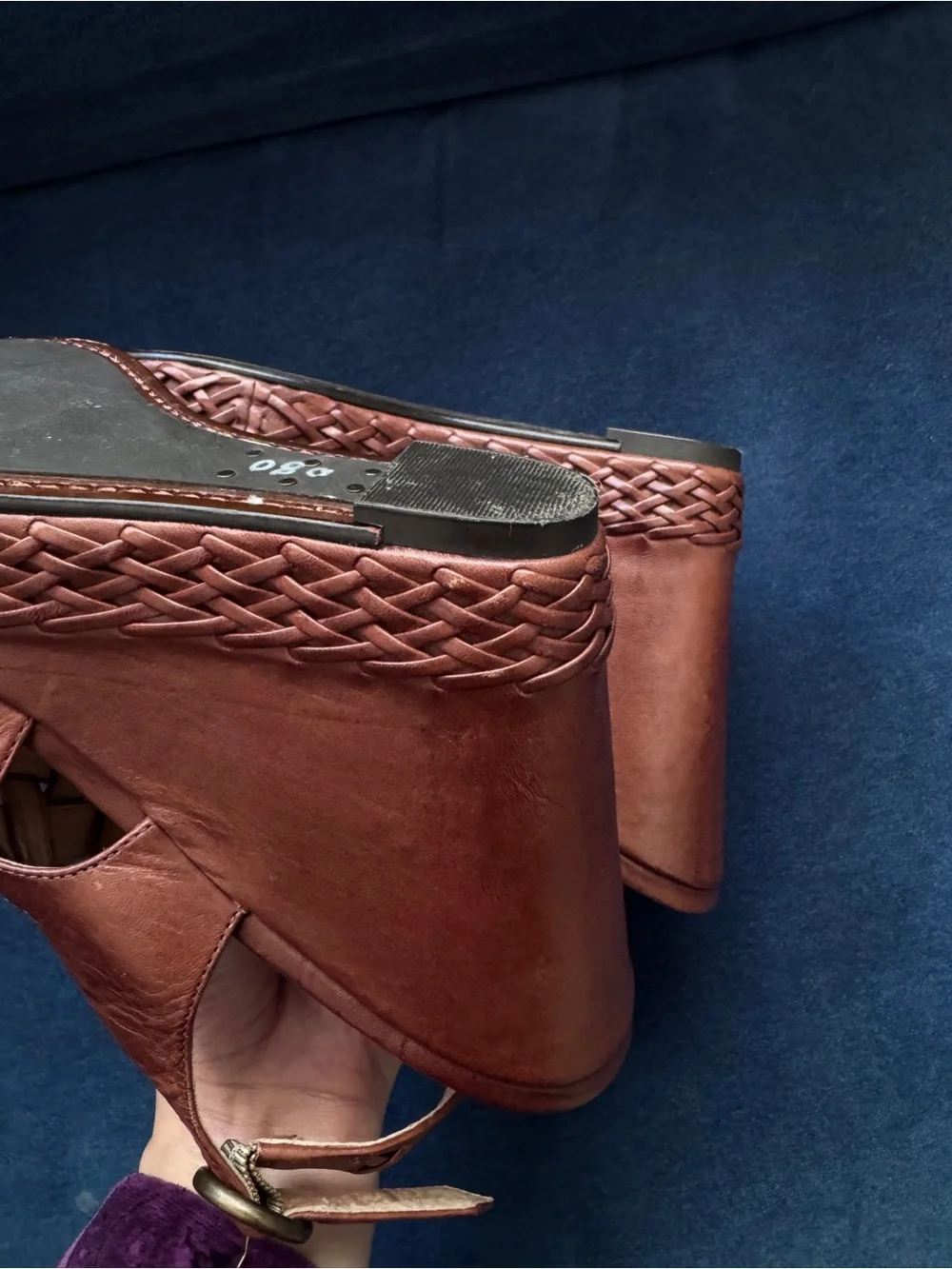 Frye 'Corrina Strappy'  Dark Brown Wedge  Size‎ 8M